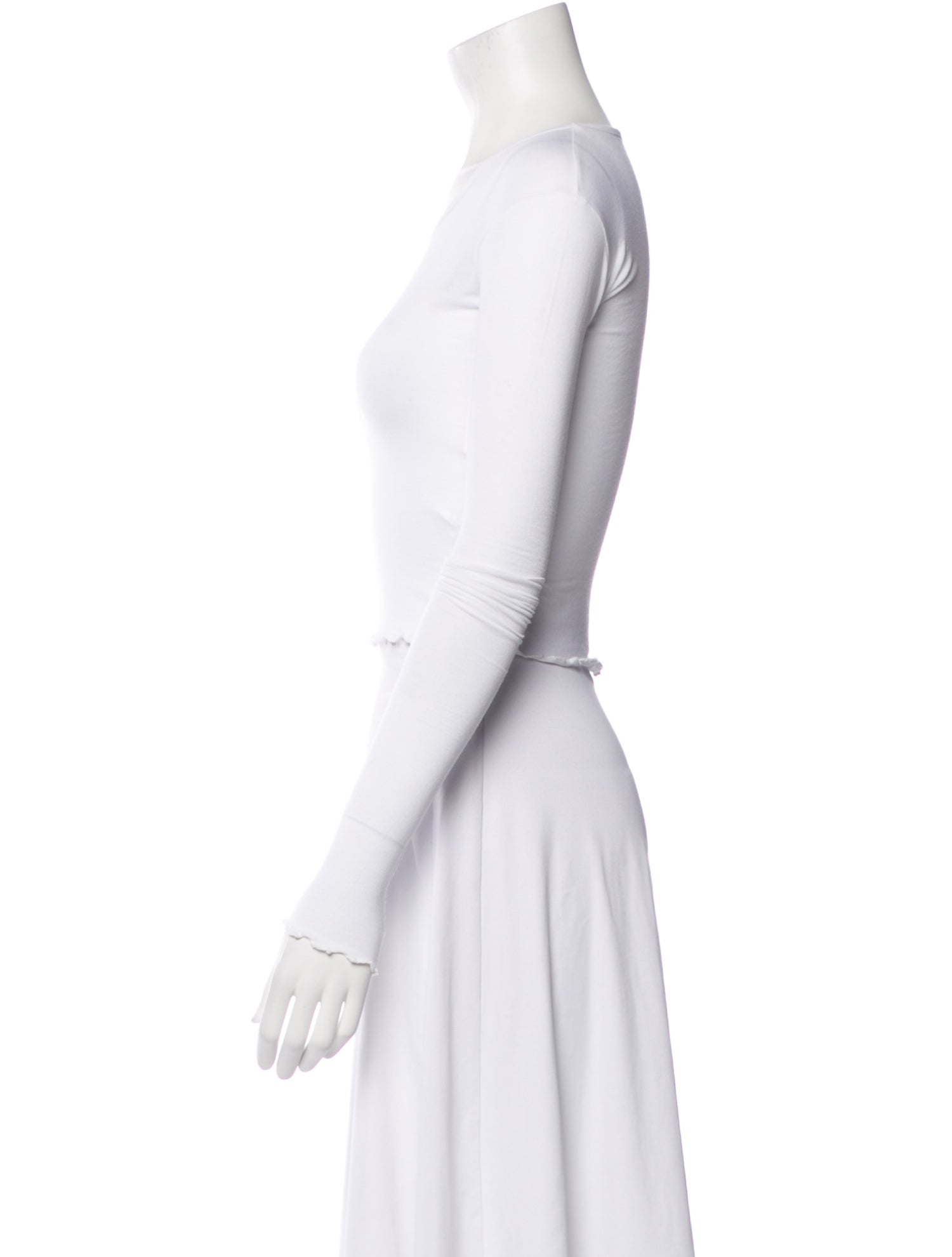 Are You Am I Scoop Neck Long Sleeve Crop Top