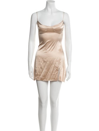 Are You Am I Silk Raw-Edge Trim Nightgown