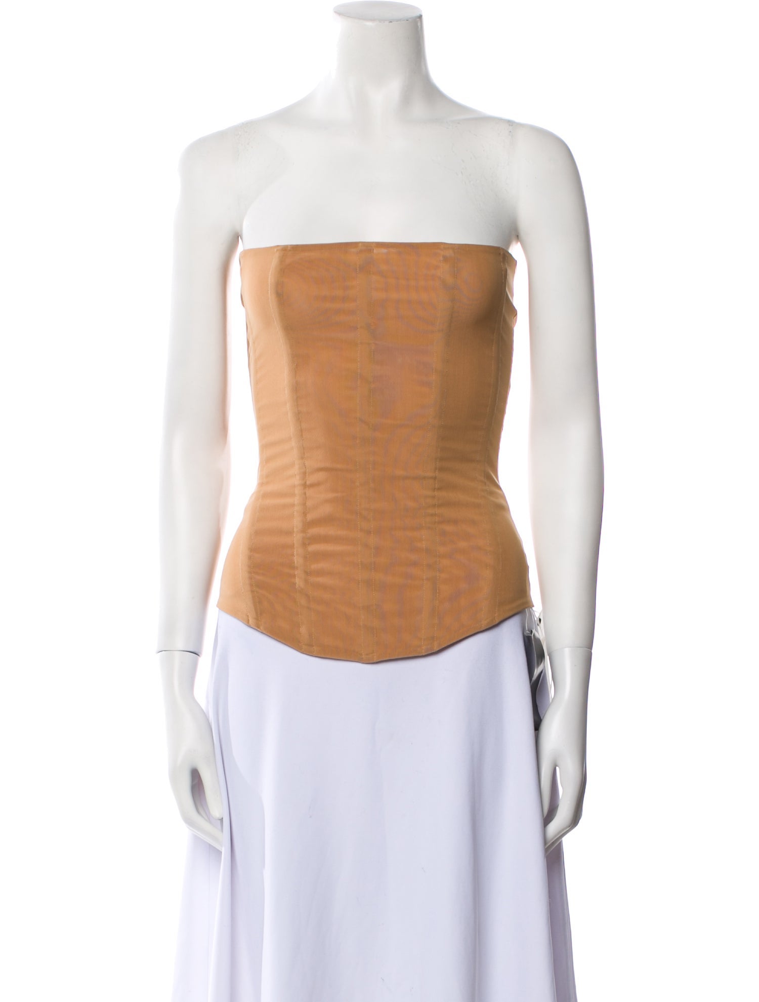 Are You Am I Nylon Strapless Crop Top