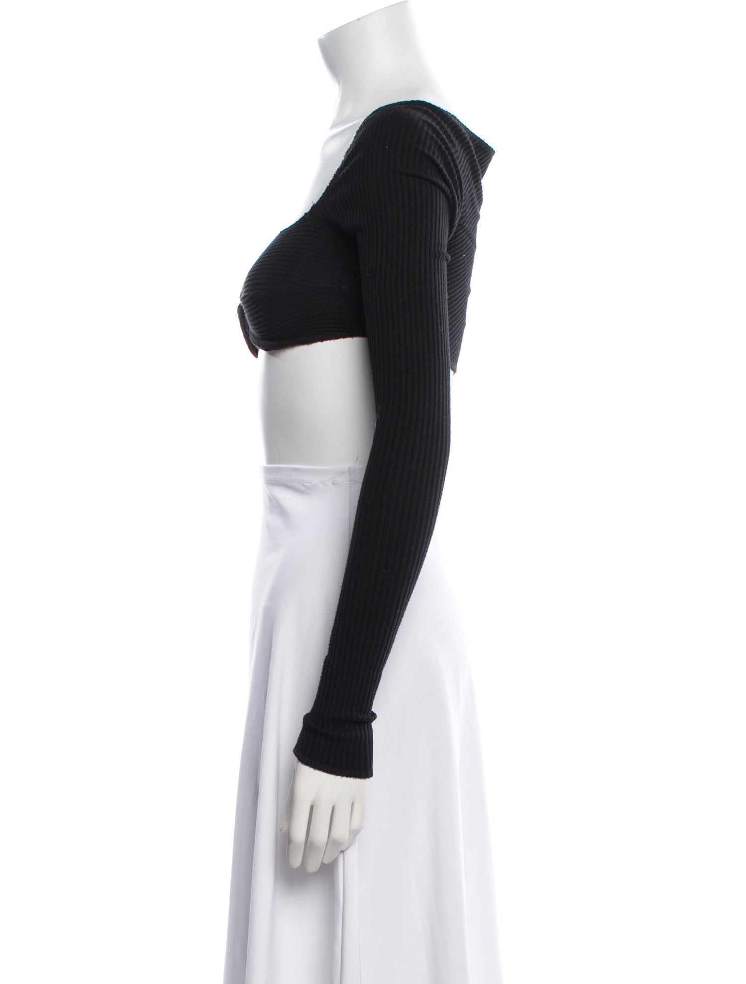 Are You Am I Square Neckline Long Sleeve Crop Top