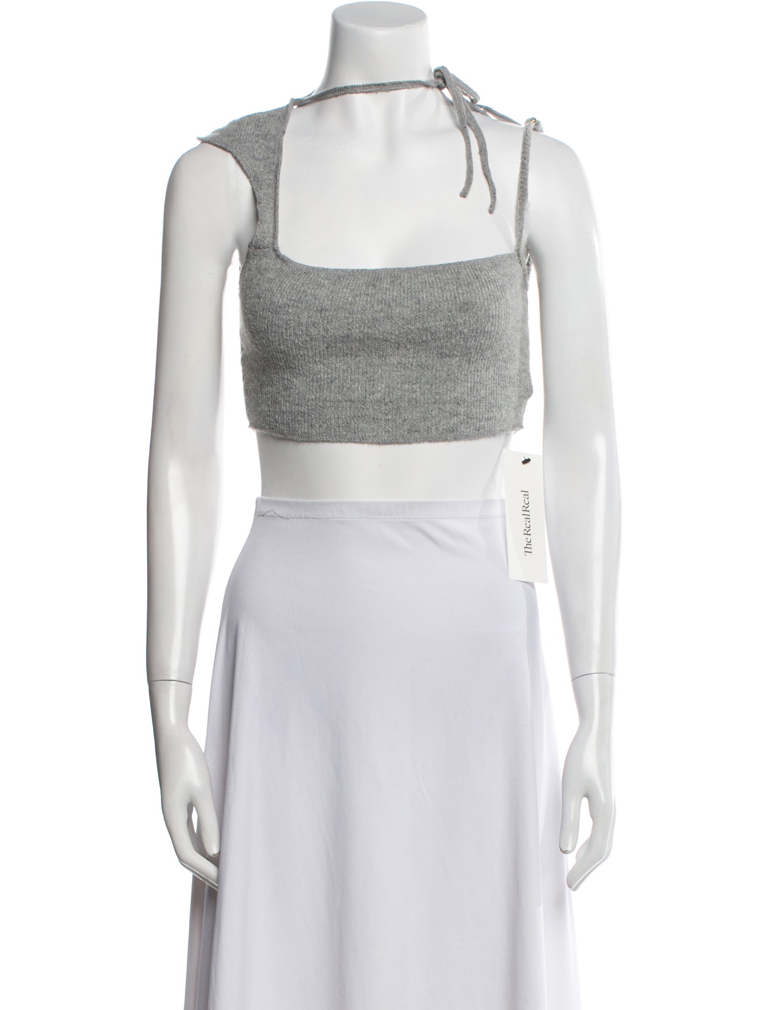 Are You Am I Square Neckline Sleeveless Crop Top