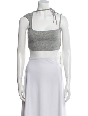 Are You Am I Square Neckline Sleeveless Crop Top