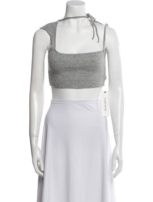 Are You Am I Square Neckline Sleeveless Crop Top