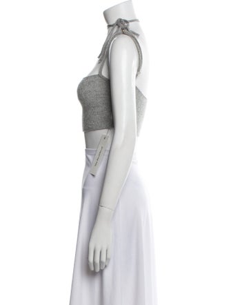 Are You Am I Square Neckline Sleeveless Crop Top