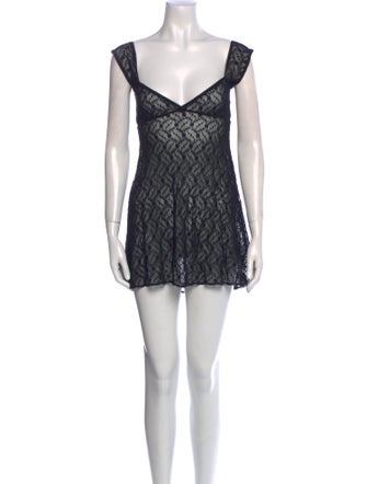 Are You Am I Lace Pattern Mini Dress