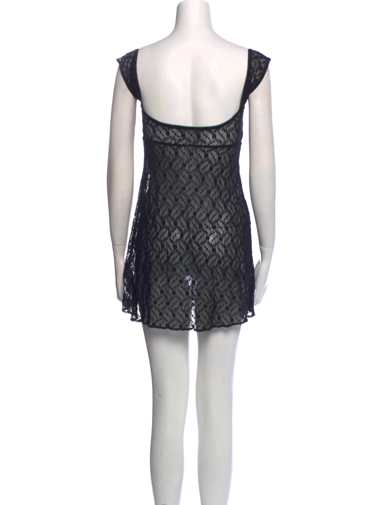 Are You Am I Lace Pattern Mini Dress