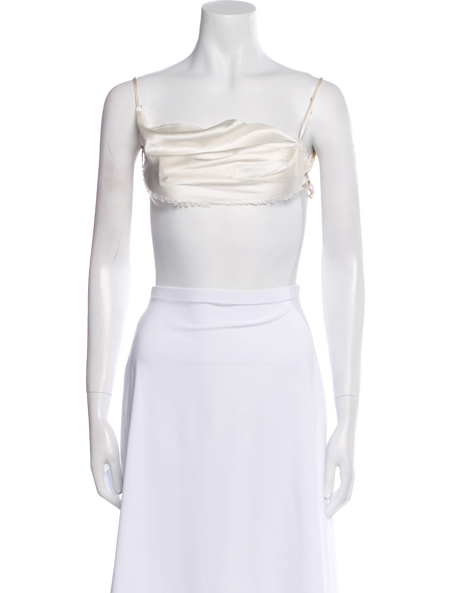 Are You Am I Silk Square Neckline Crop Top