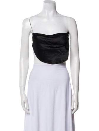Are You Am I Silk Strapless Crop Top