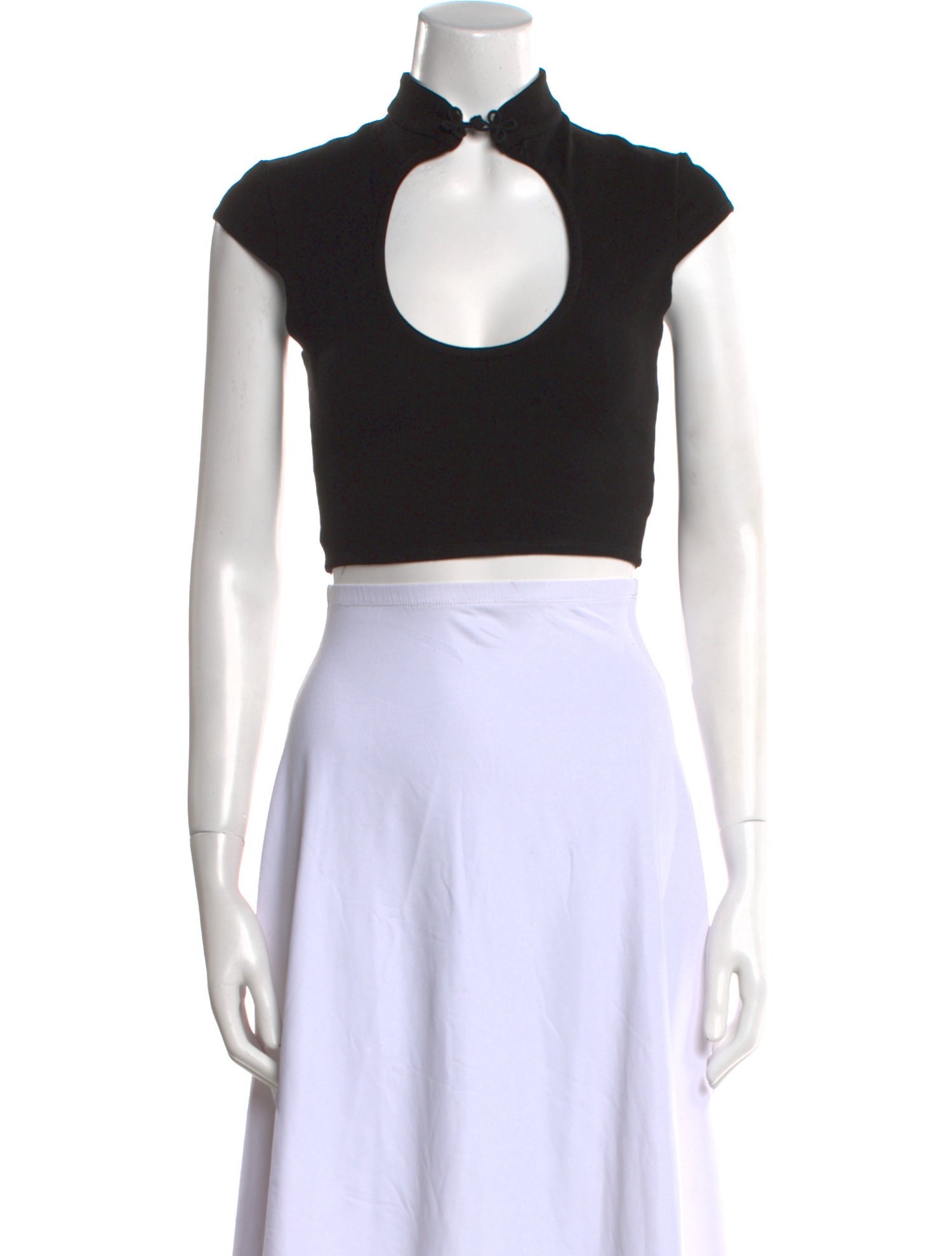 Are You Am I Mock Neck Short Sleeve Crop Top