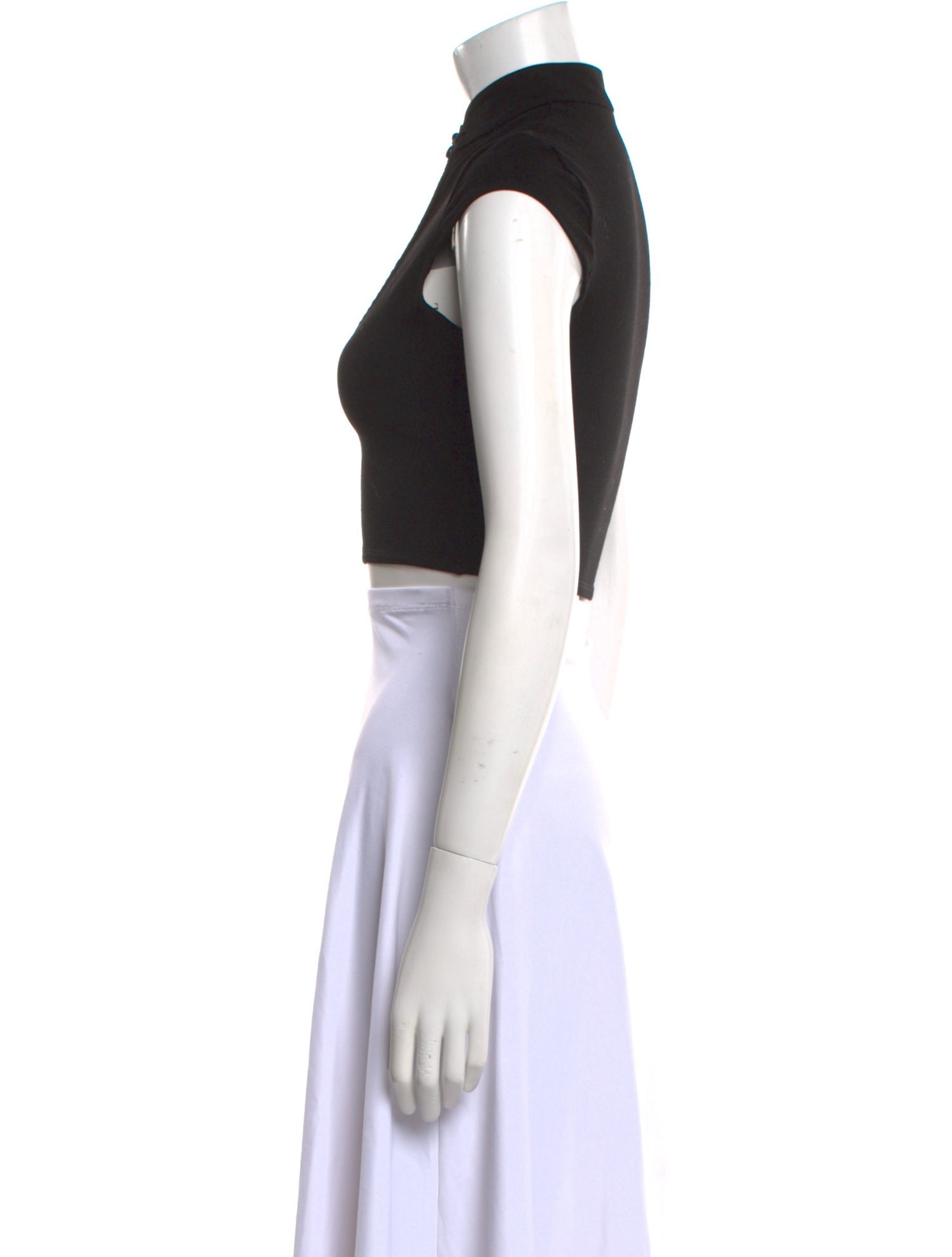 Are You Am I Mock Neck Short Sleeve Crop Top