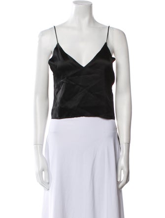 Are You Am I Linen V-Neck Crop Top