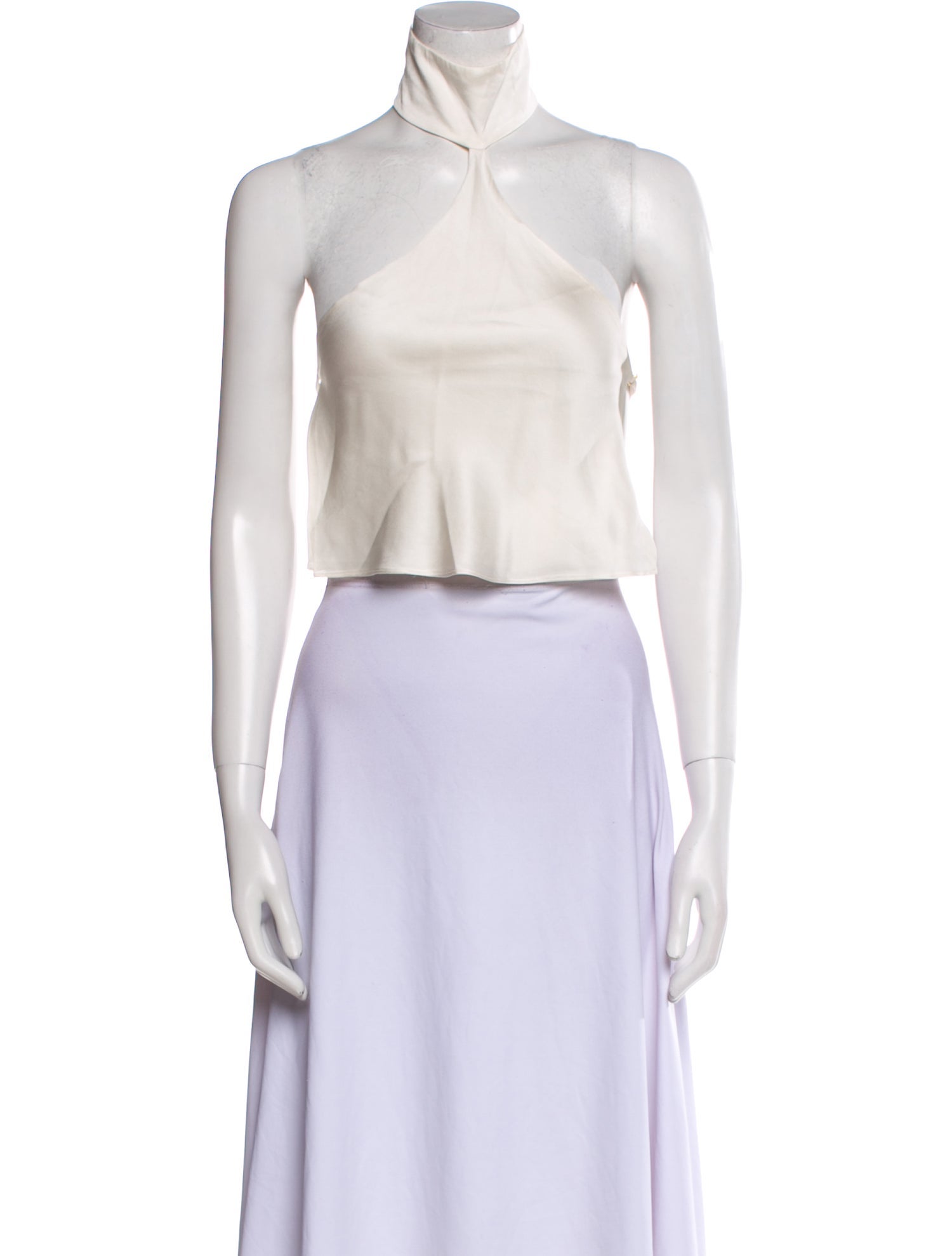 Are You Am I Silk Halterneck Crop Top