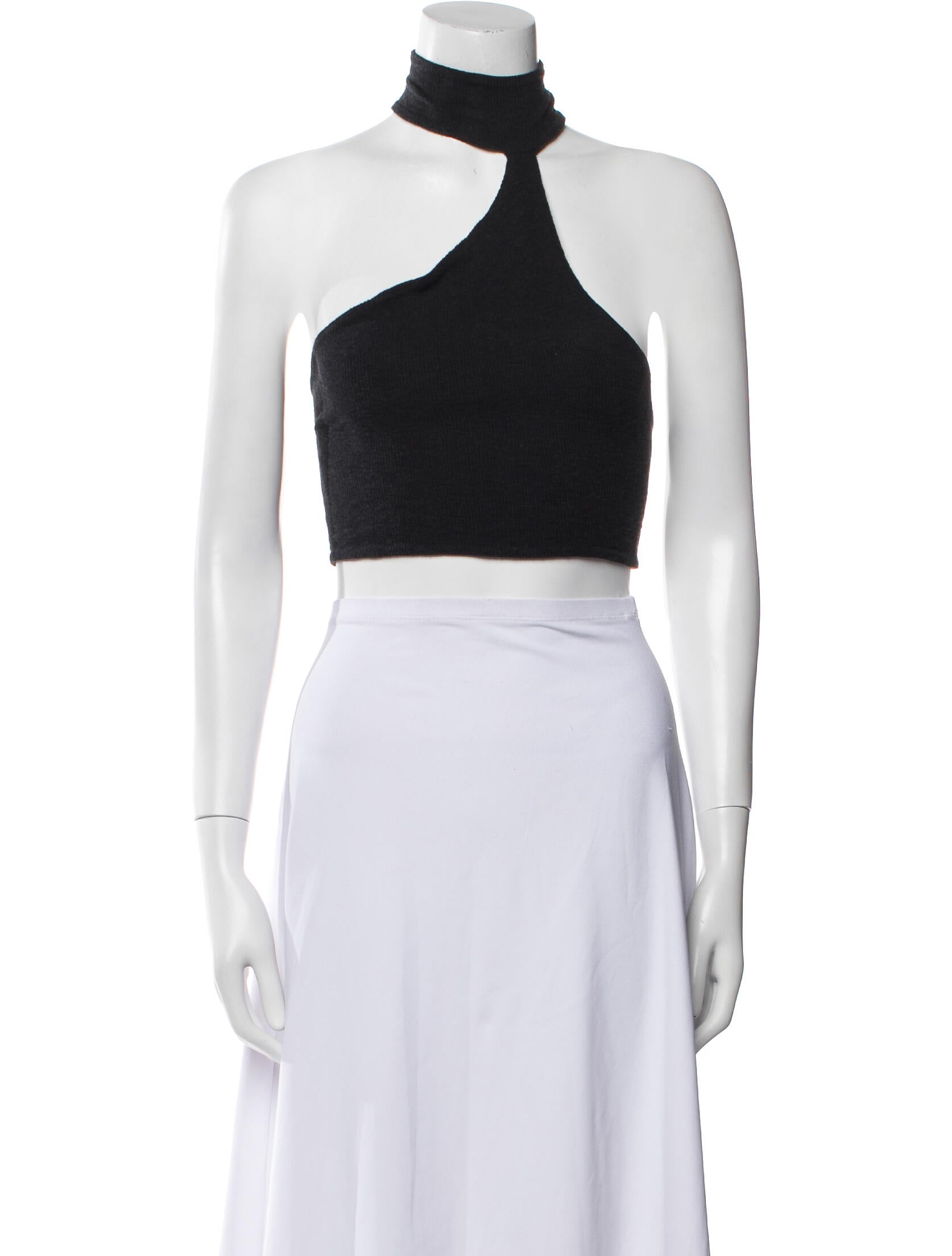 Are You Am I Wool One-Shoulder Crop Top