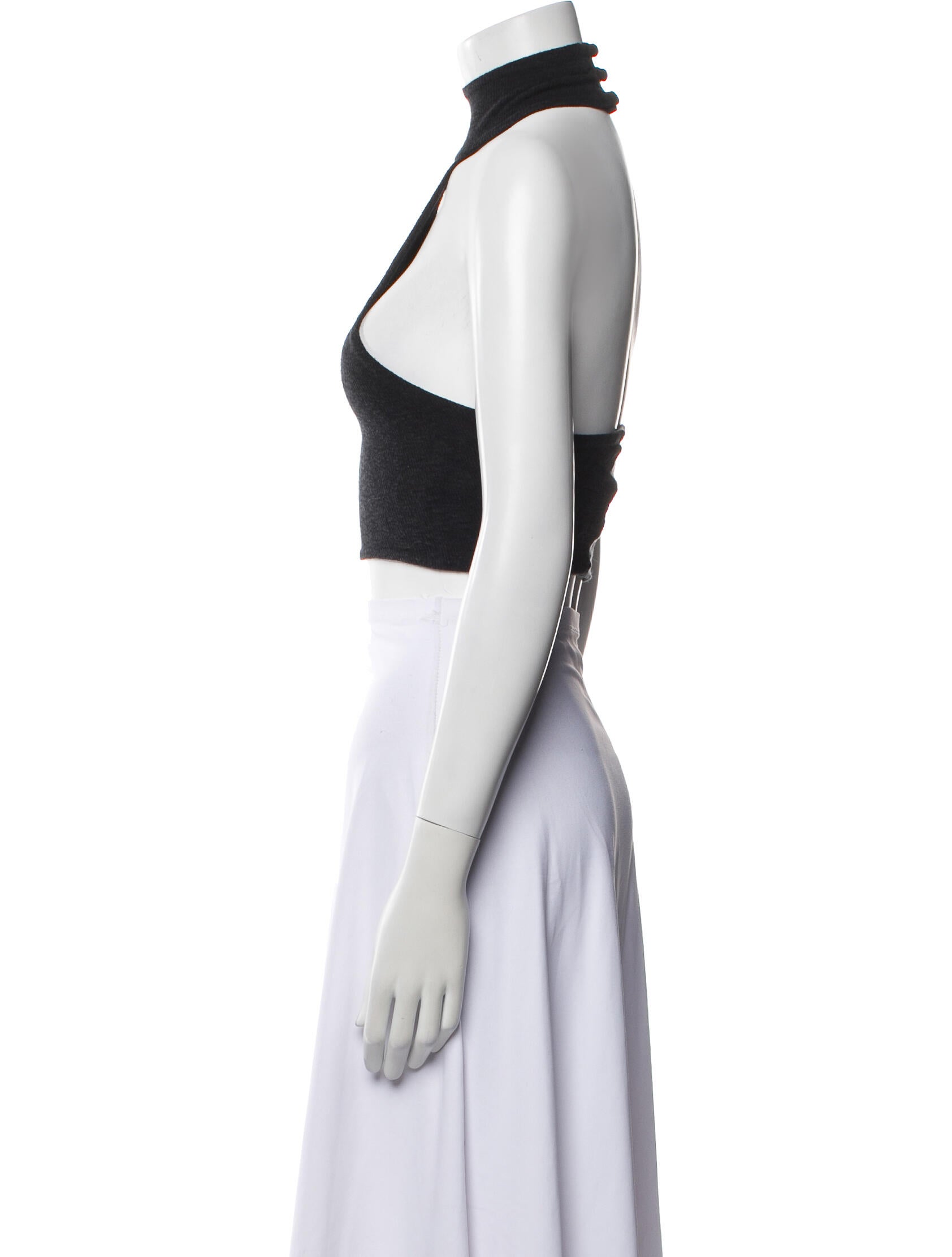 Are You Am I Wool One-Shoulder Crop Top