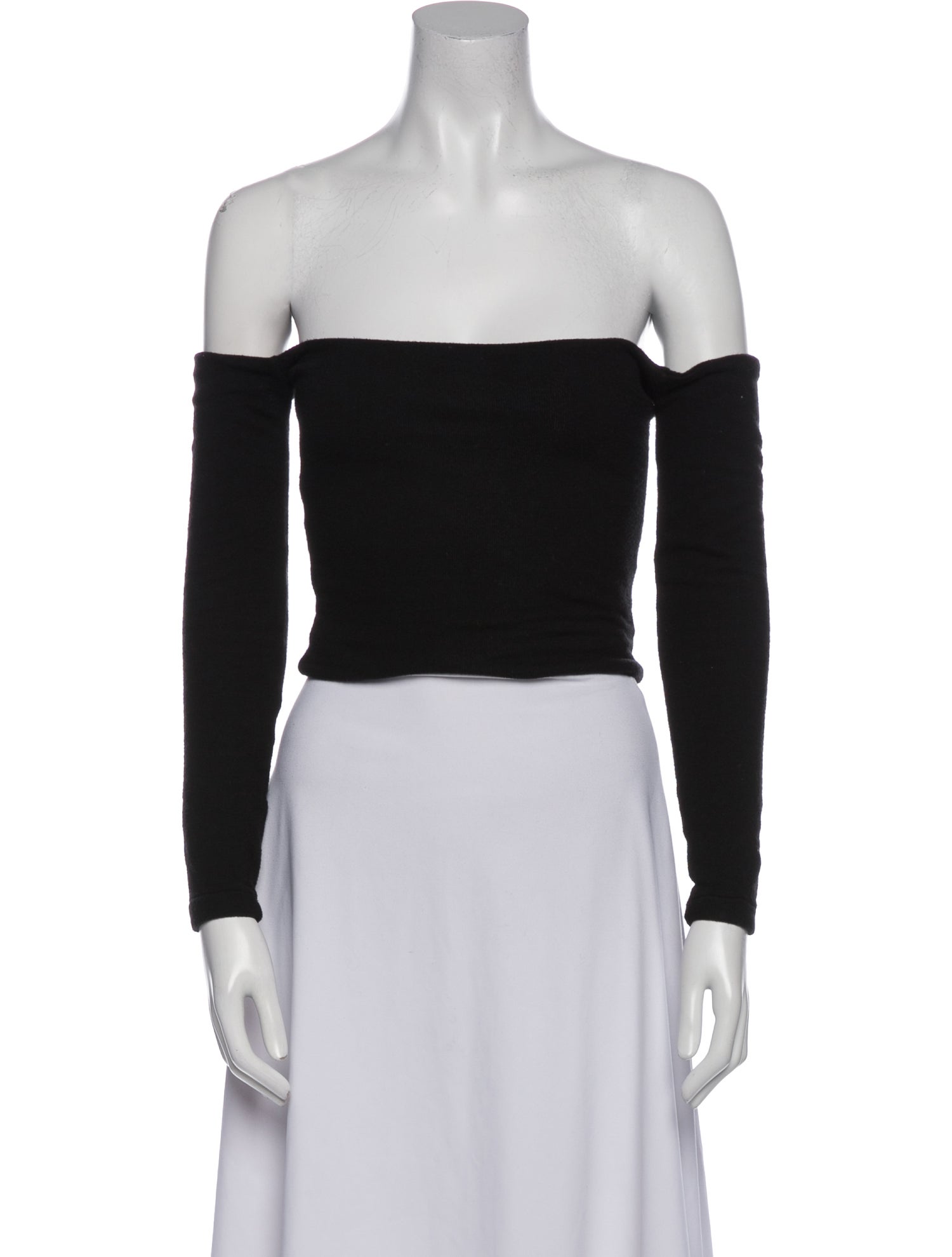 Are You Am I Off-The-Shoulder Long Sleeve Crop Top