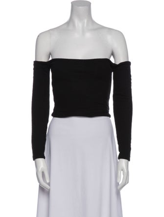 Are You Am I Off-The-Shoulder Long Sleeve Crop Top
