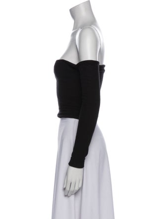 Are You Am I Off-The-Shoulder Long Sleeve Crop Top