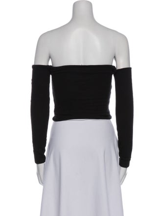 Are You Am I Off-The-Shoulder Long Sleeve Crop Top