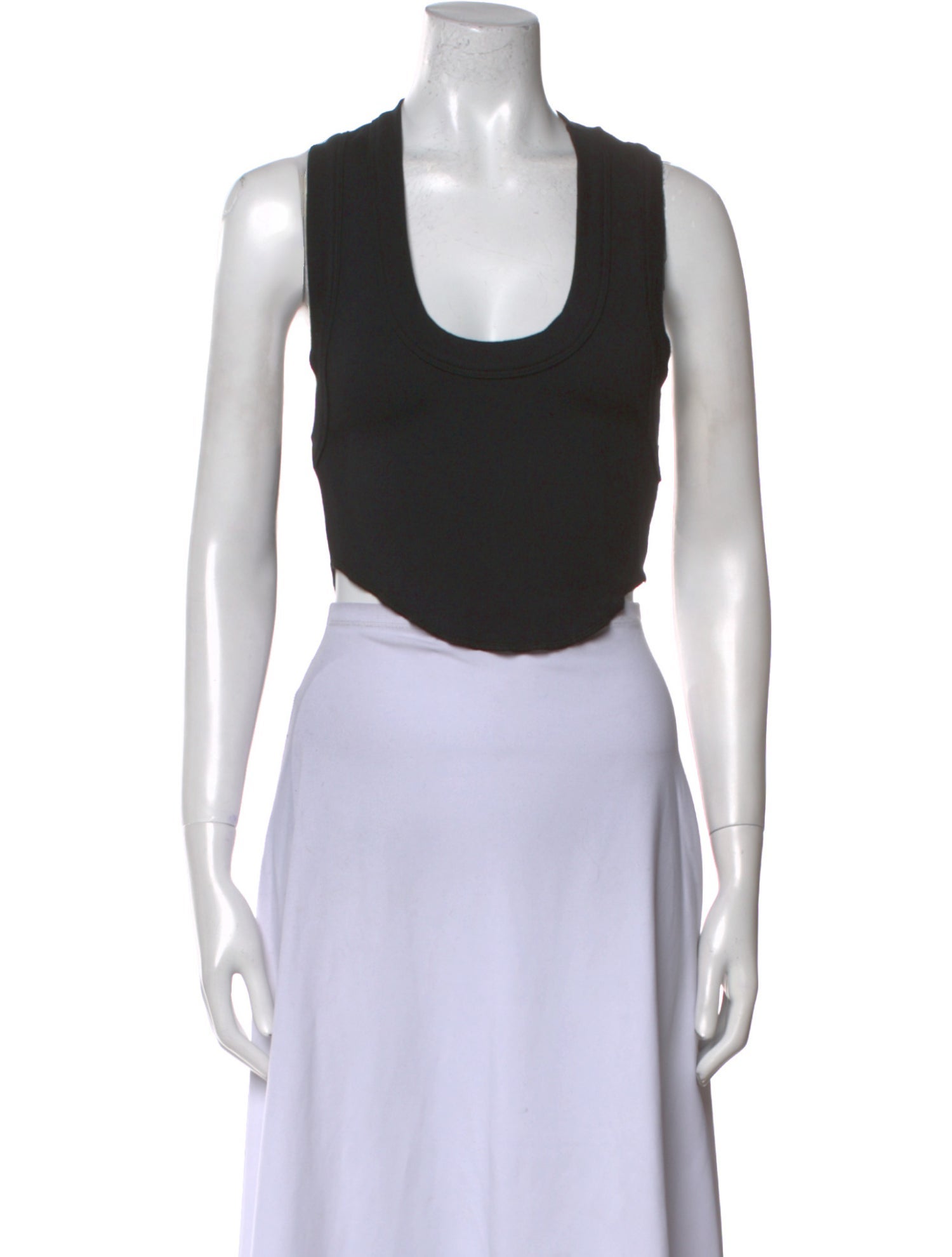 Are You Am I Scoop Neck Sleeveless Crop Top