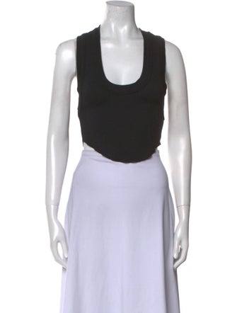 Are You Am I Scoop Neck Sleeveless Crop Top