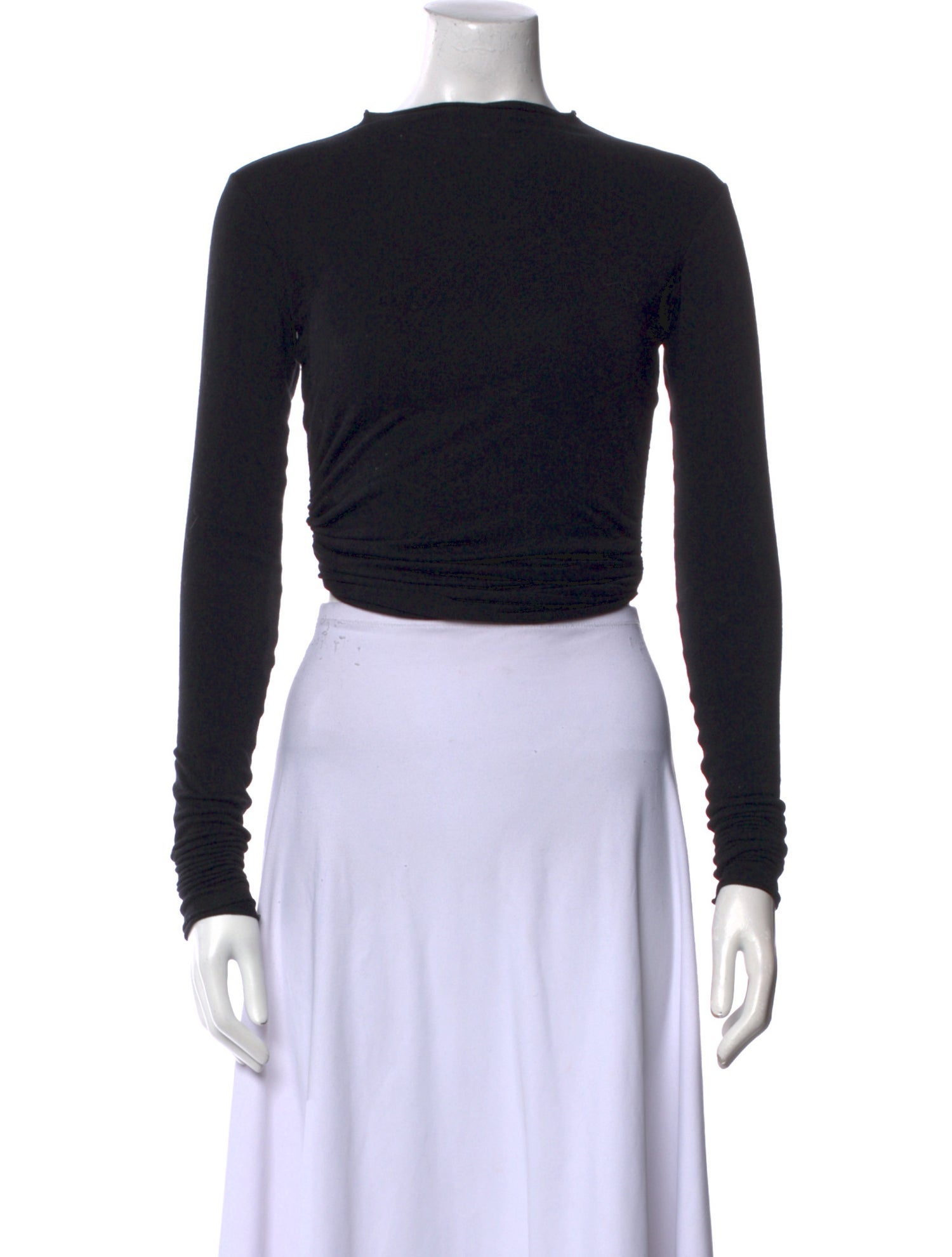 Are You Am I Bateau Neckline Long Sleeve Crop Top