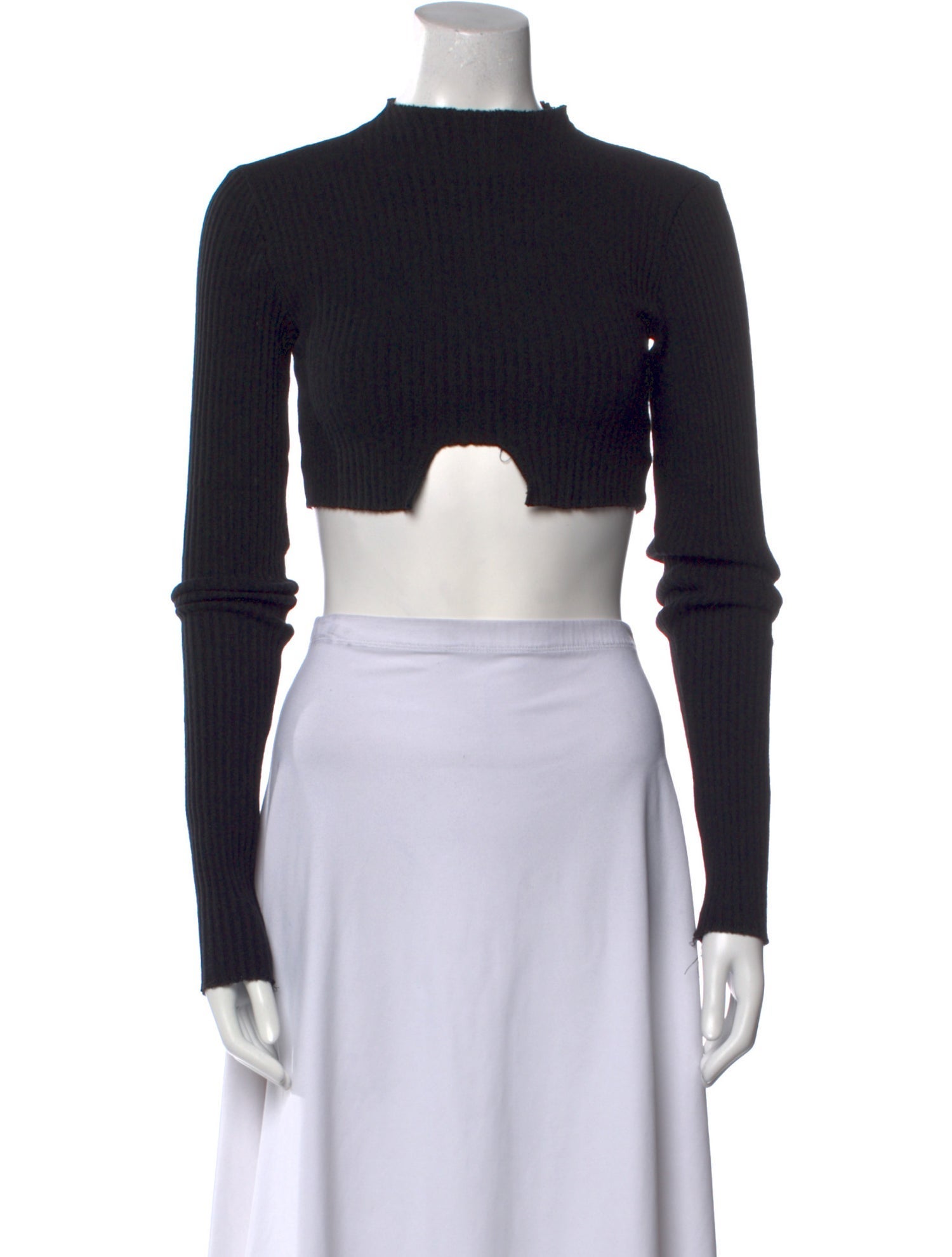 Are You Am I Mock Neck Long Sleeve Crop Top