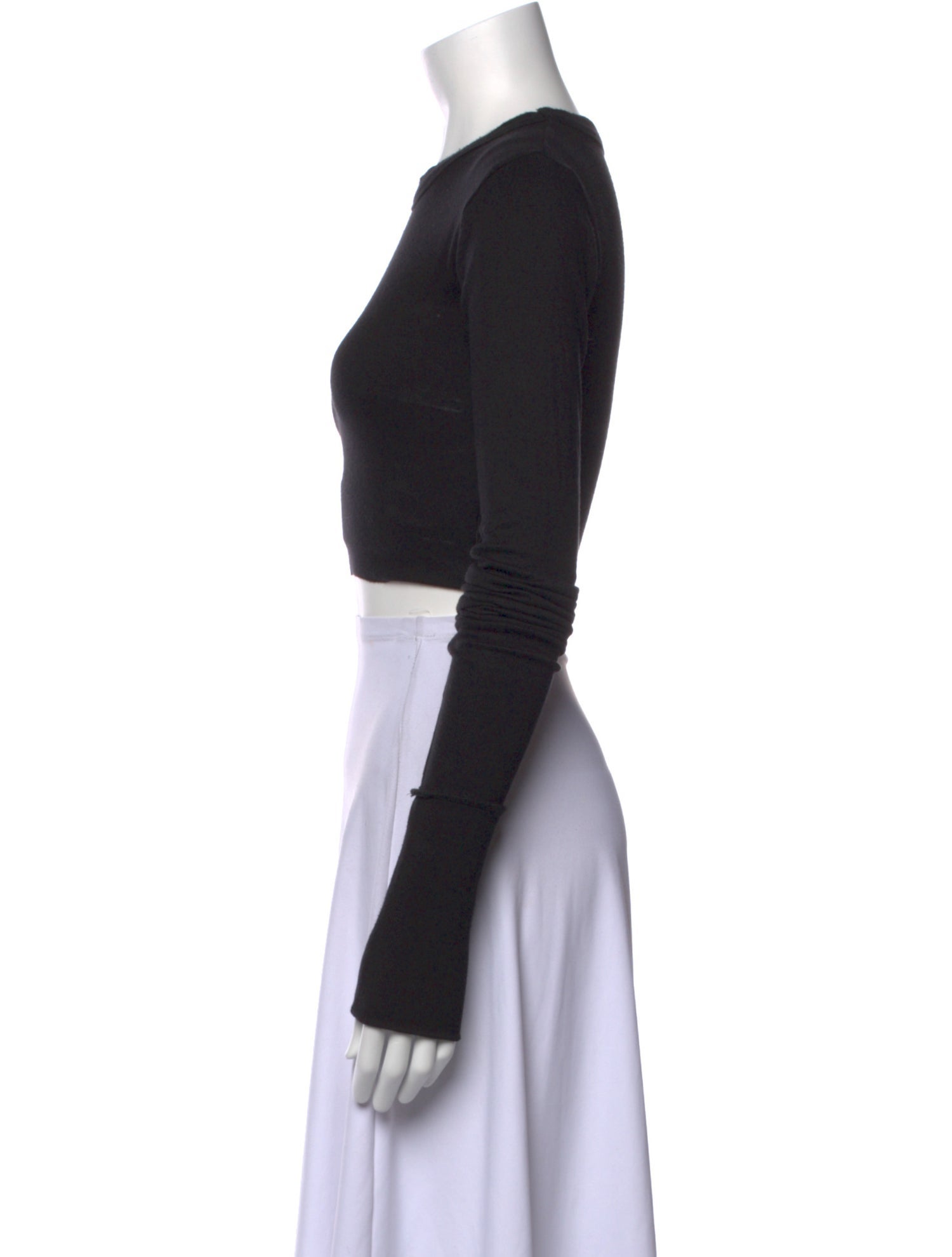 Are You Am I Crew Neck Long Sleeve Crop Top