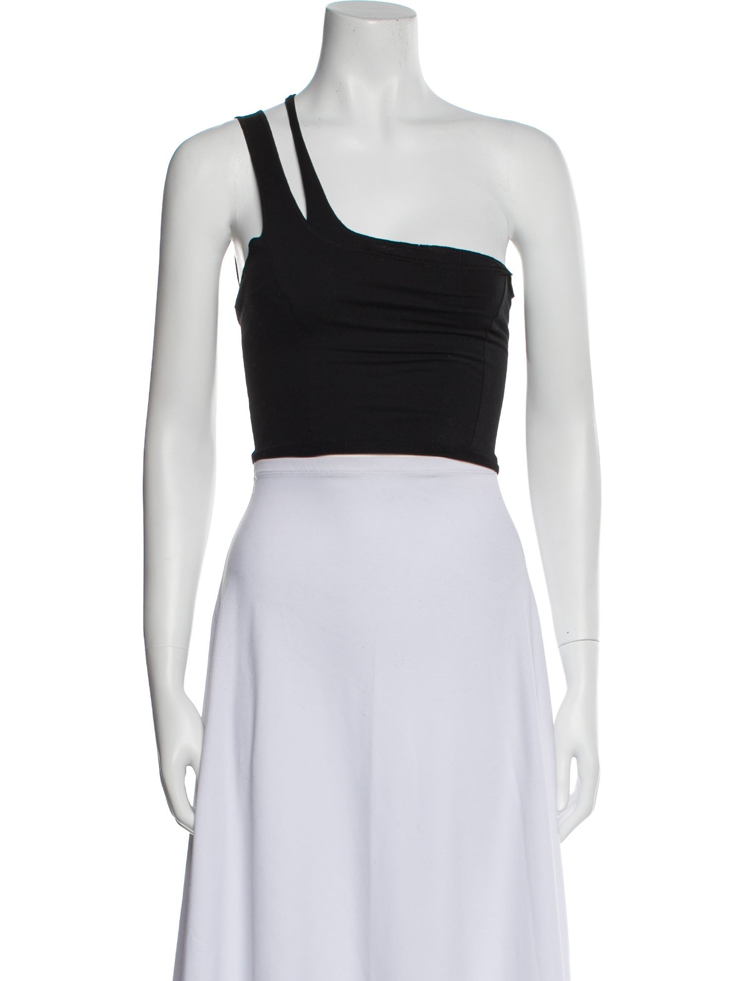 Are You Am I One-Shoulder Sleeveless Crop Top