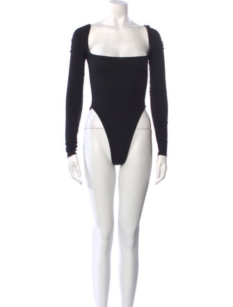 Are You Am I Square Neckline Long Sleeve Bodysuit