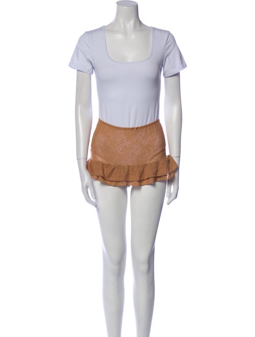 Are You Am I Lace Pattern Mesh Accents Skirt Set