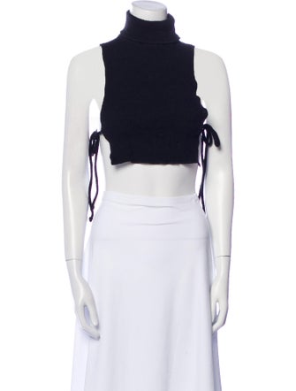 Are You Am I Turtleneck Sleeveless Crop Top