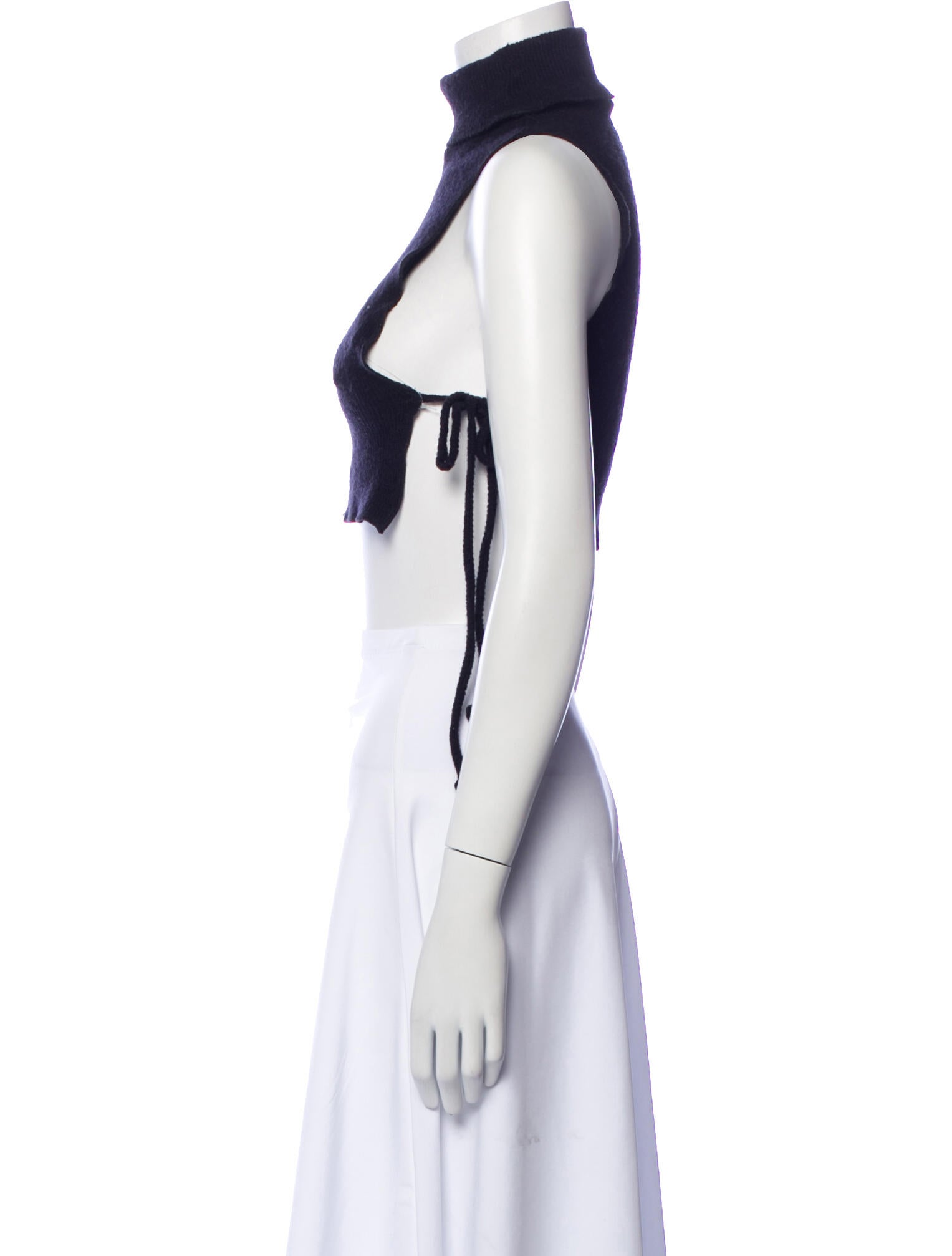 Are You Am I Turtleneck Sleeveless Crop Top