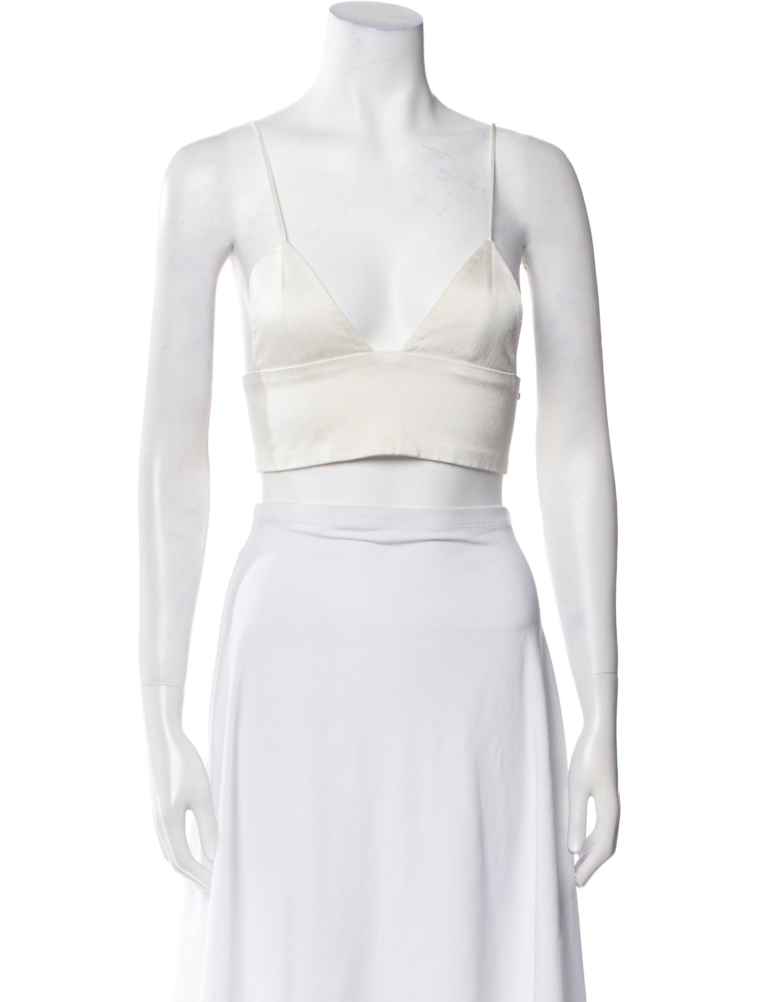 Are You Am I Silk V-Neck Crop Top