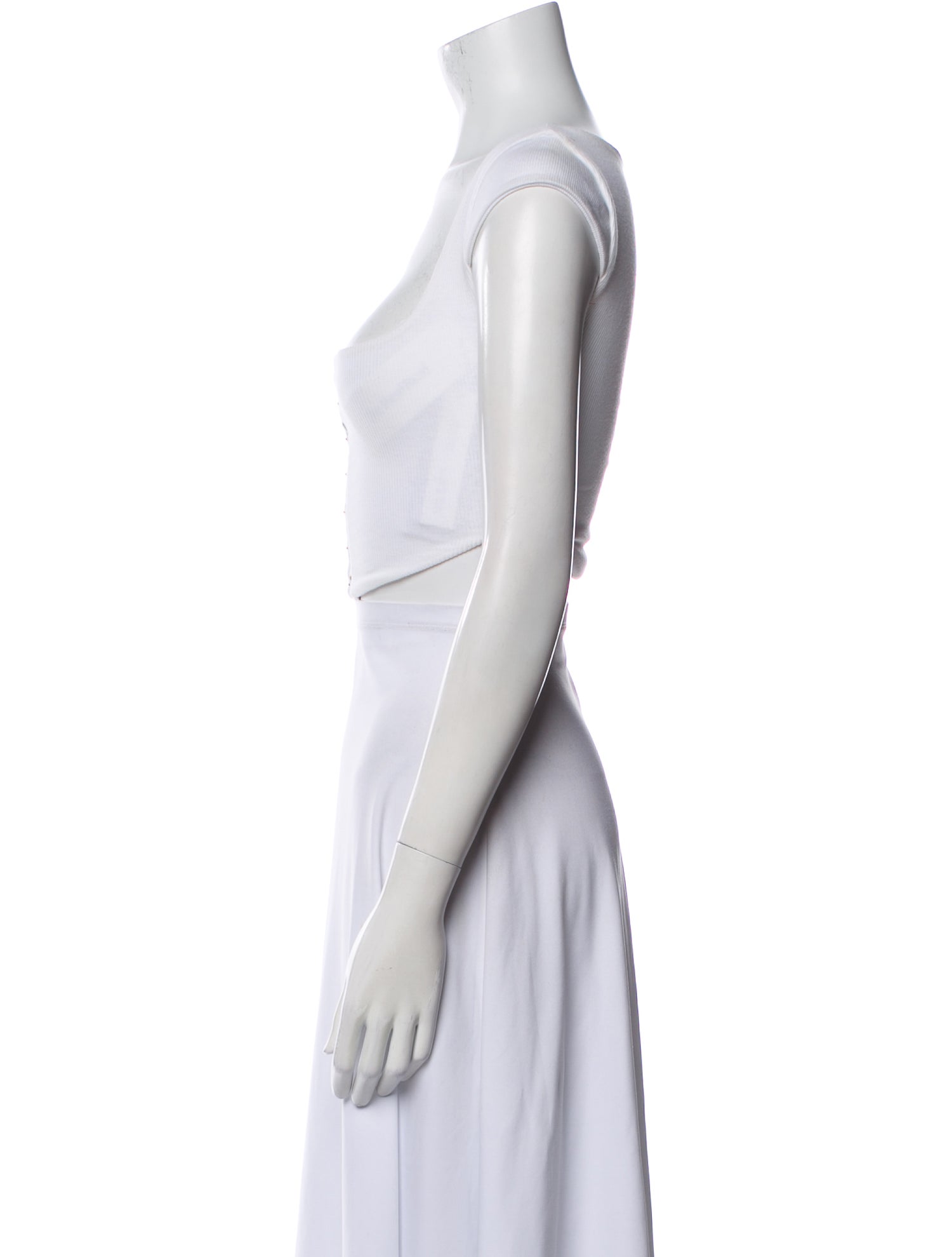 Are You Am I Square Neckline Sleeveless Crop Top