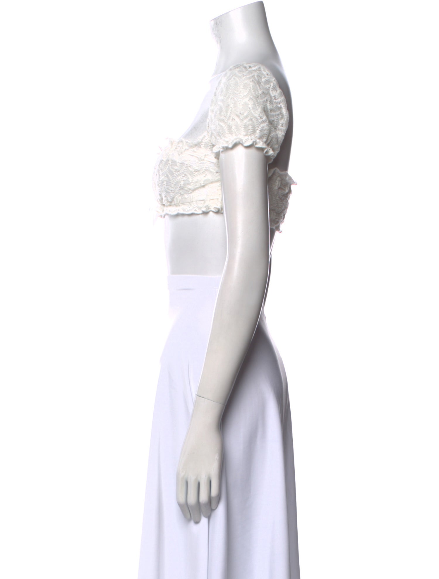 Are You Am I Square Neckline Short Sleeve Crop Top