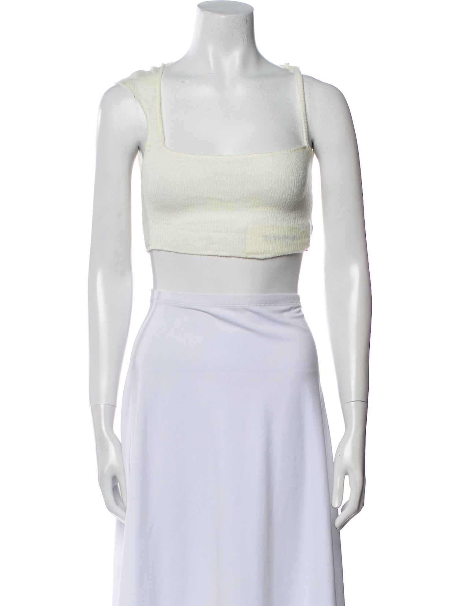 Are You Am I Square Neckline Sleeveless Crop Top