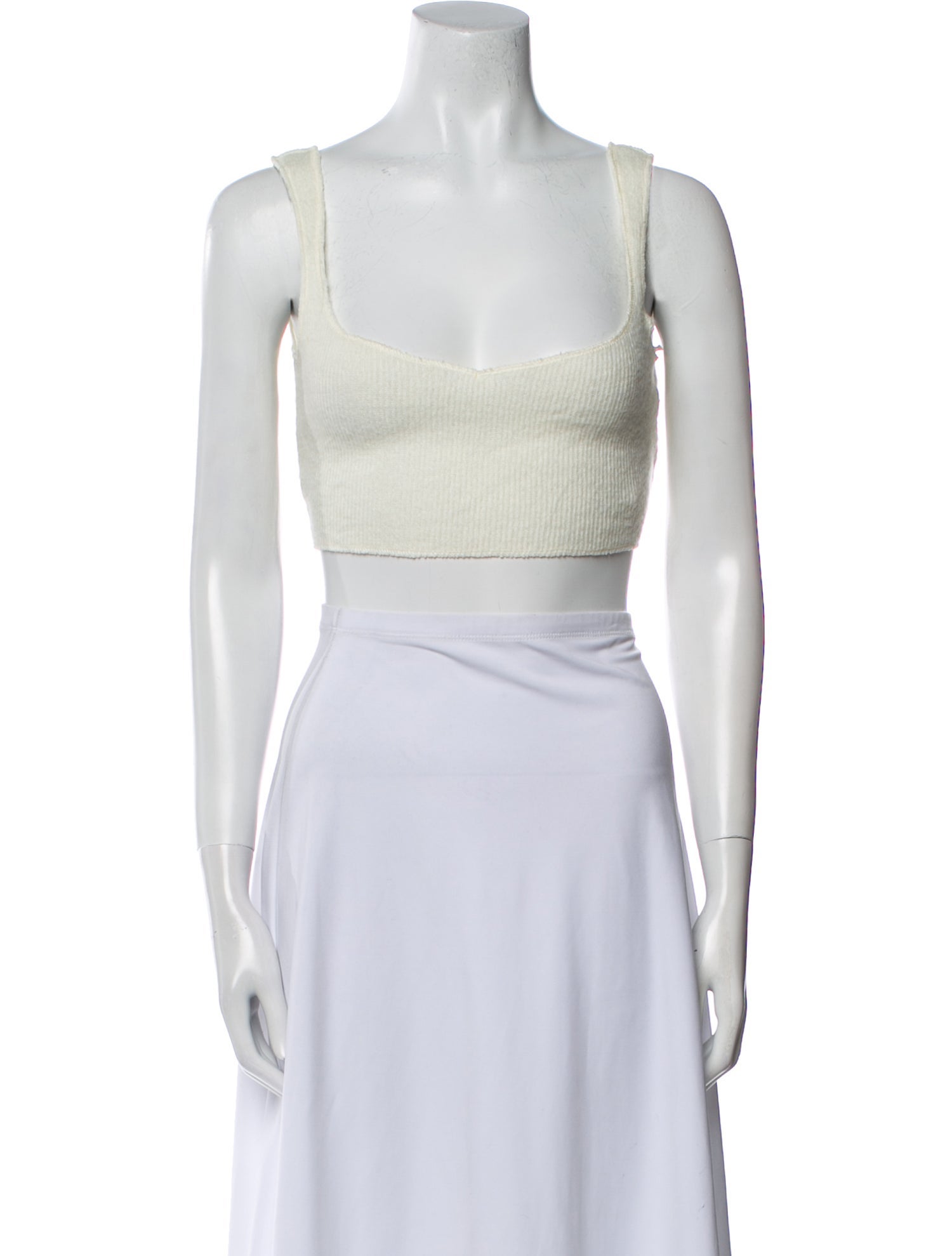 Are You Am I Square Neckline Sleeveless Crop Top
