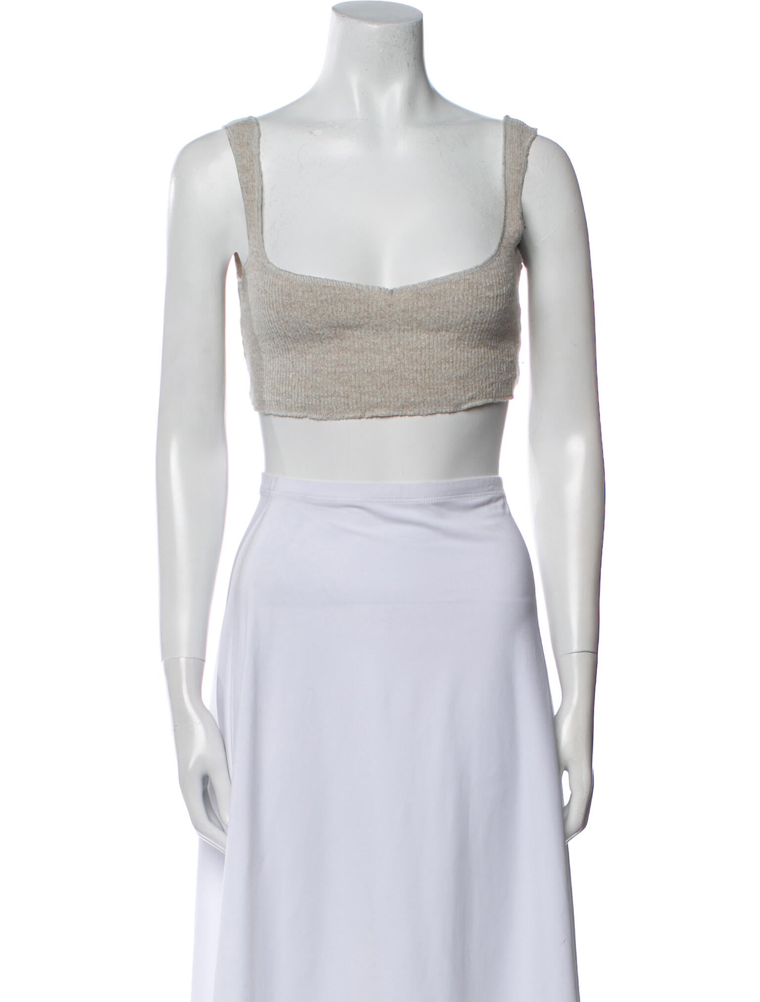 Are You Am I Square Neckline Sleeveless Crop Top