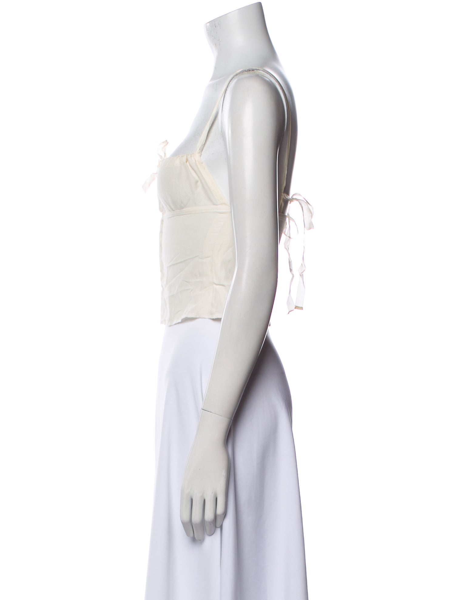 Are You Am I Silk Square Neckline Crop Top