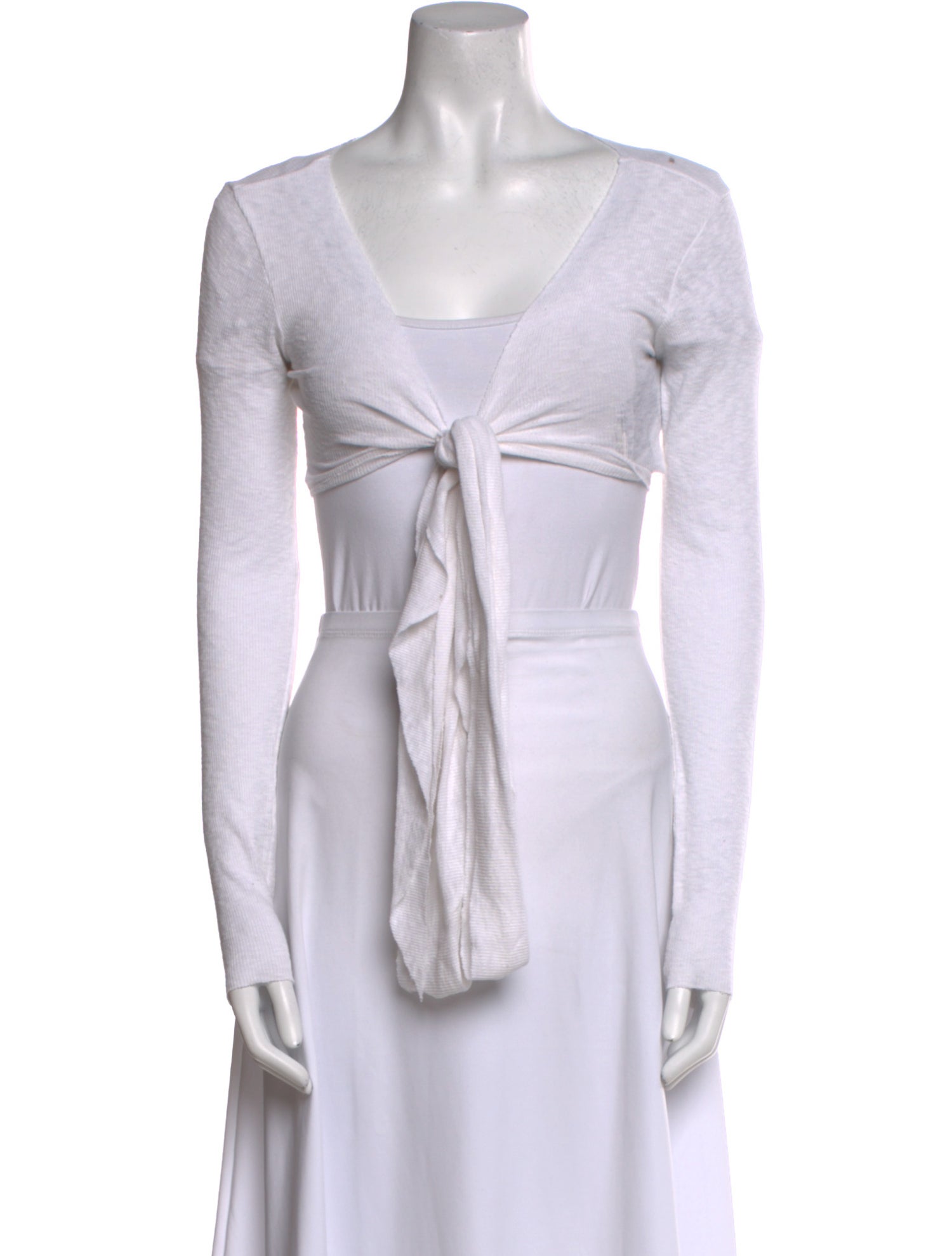 Are You Am I V-Neck Long Sleeve Crop Top