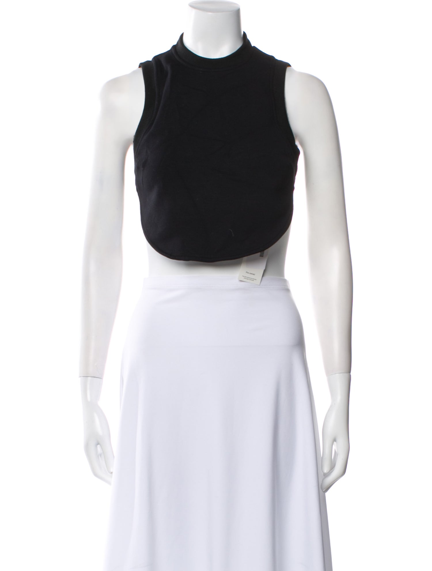 Are You Am I Mock Neck Sleeveless Crop Top