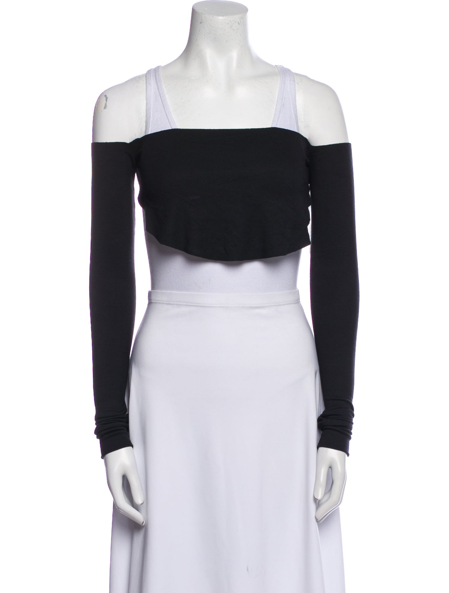 Are You Am I Square Neckline Long Sleeve Crop Top w/ Tags