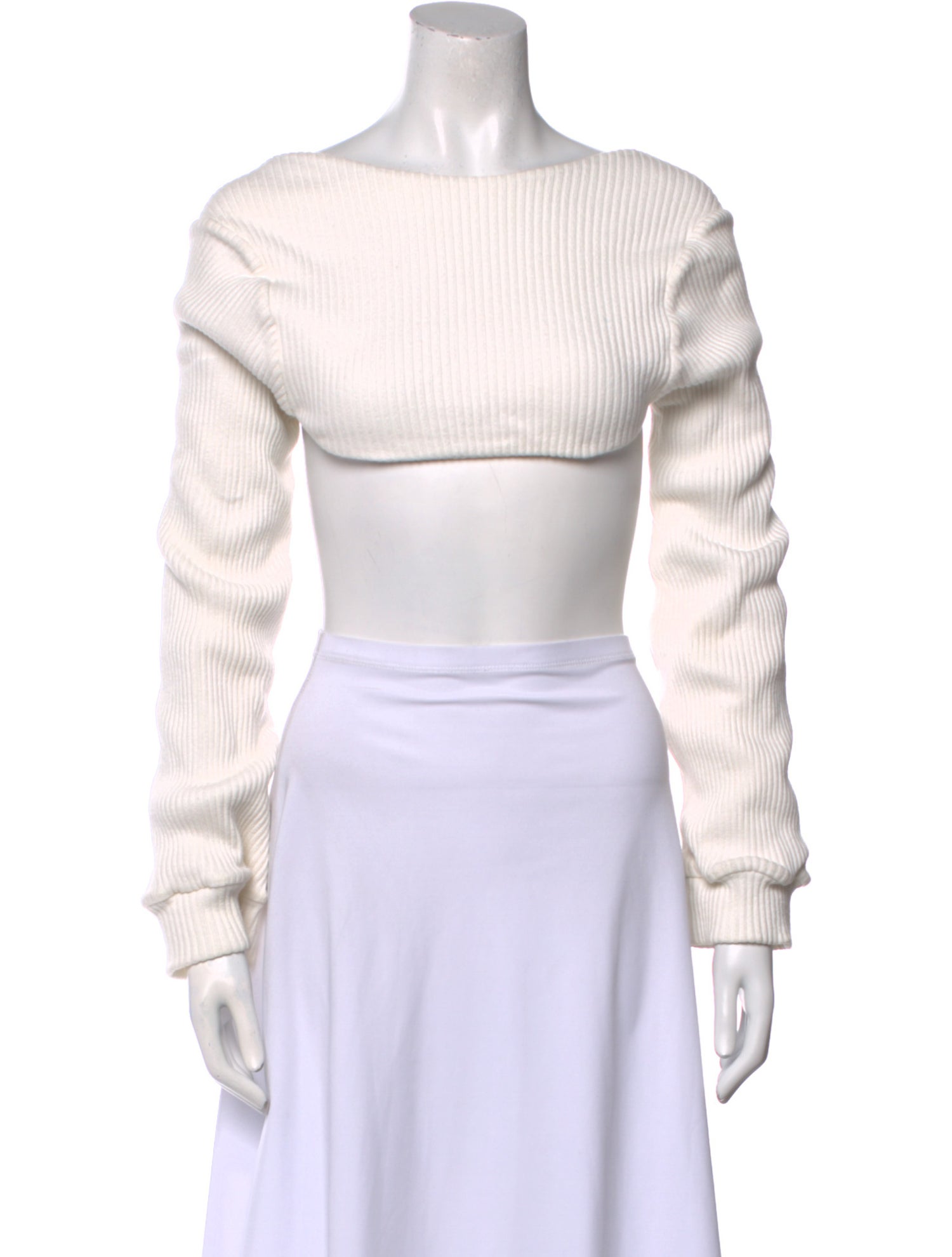 Are You Am I Bateau Neckline Long Sleeve Crop Top