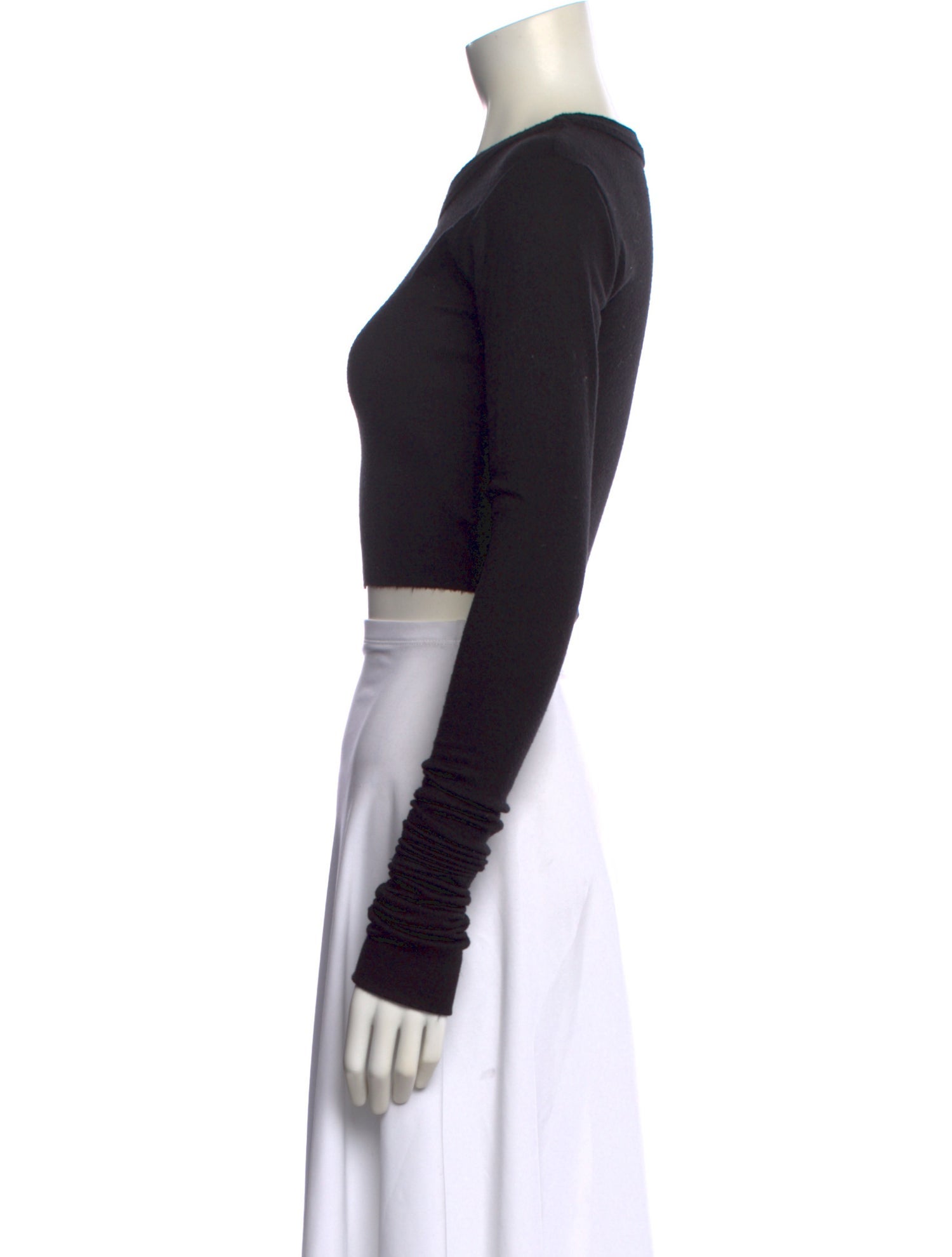 Are You Am I Crew Neck Long Sleeve Crop Top