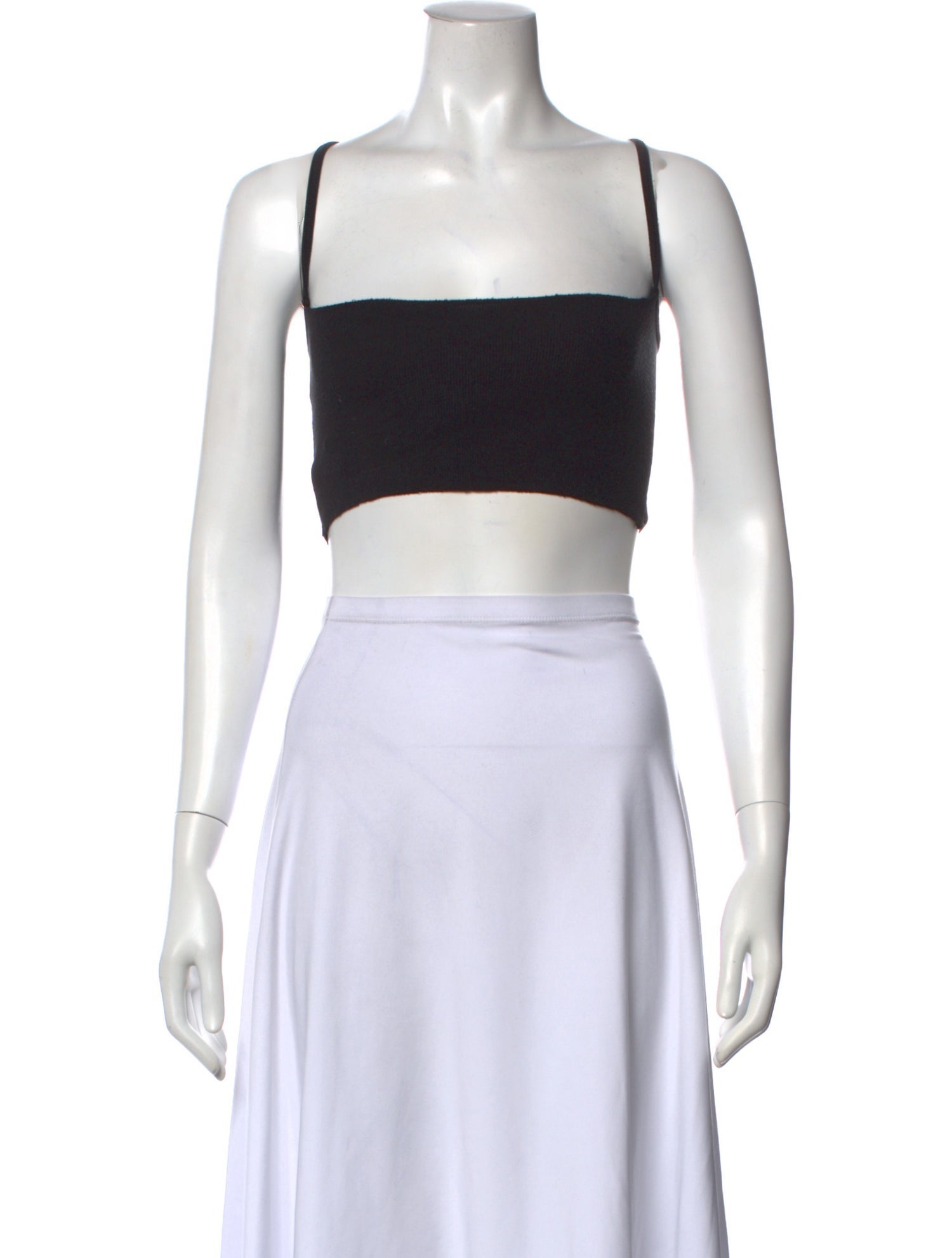 Are You Am I Square Neckline Sleeveless Crop Top
