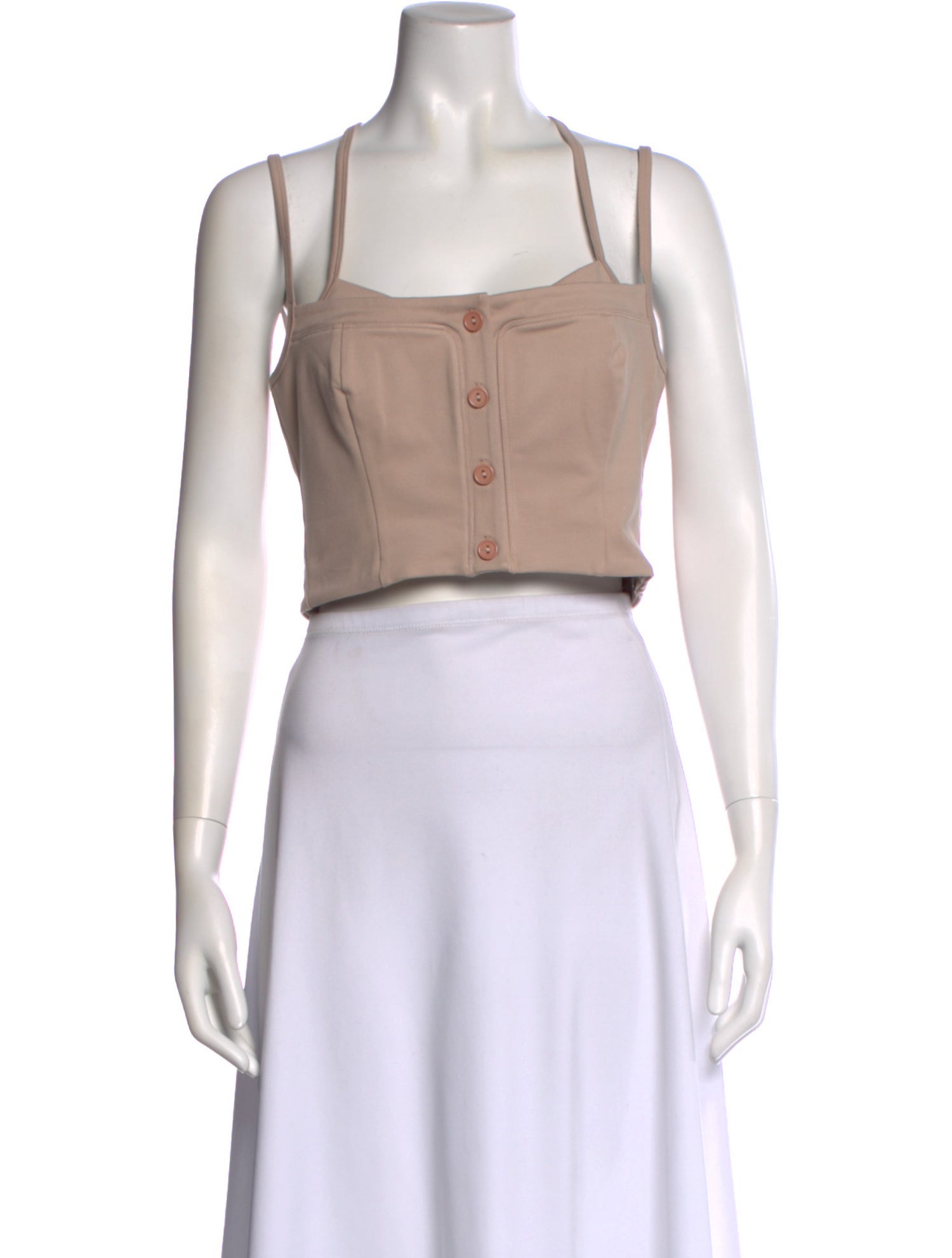 Are You Am I Square Neckline Sleeveless Crop Top