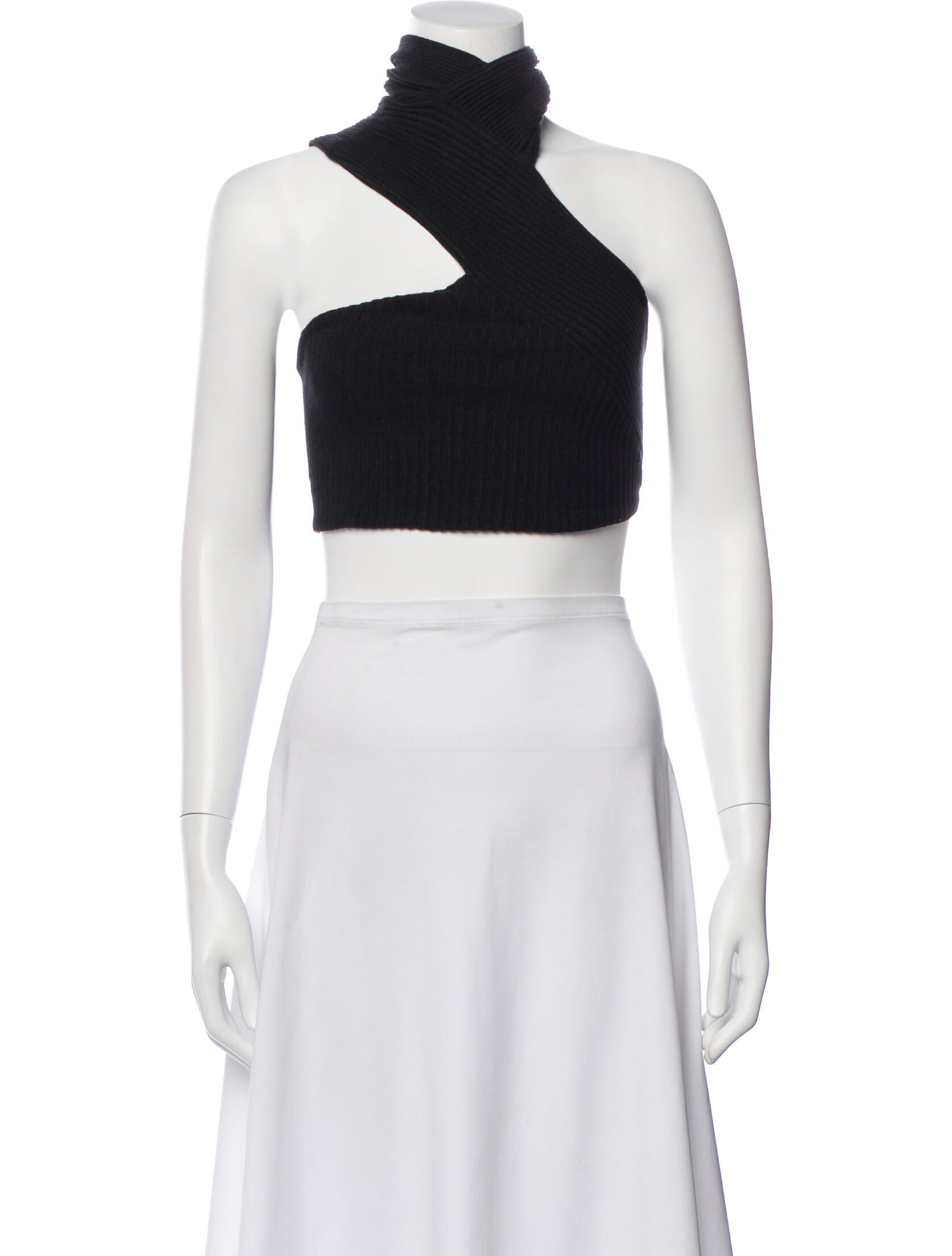 Are You Am I Asymmetrical Sleeveless Crop Top