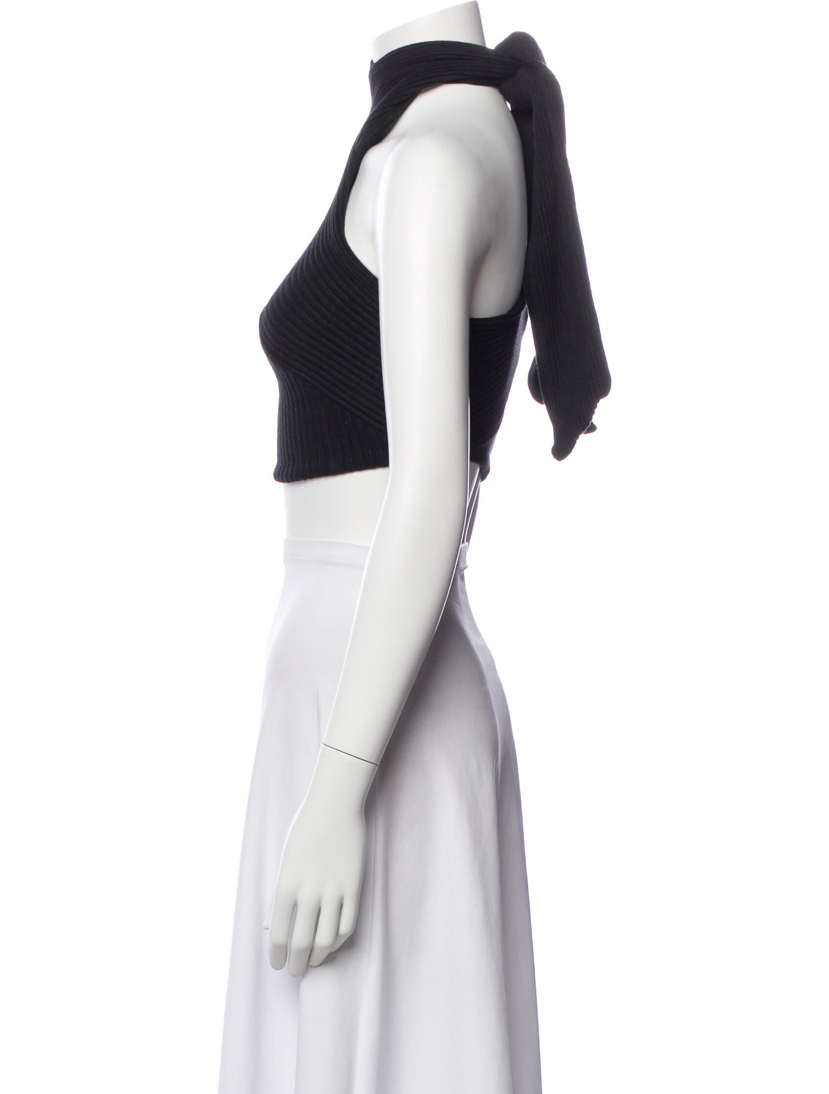 Are You Am I Asymmetrical Sleeveless Crop Top