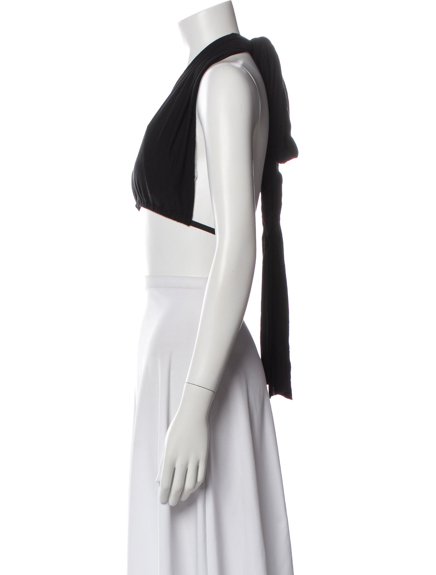 Are You Am I Halterneck Sleeveless Crop Top in Neutrals, Women's XS