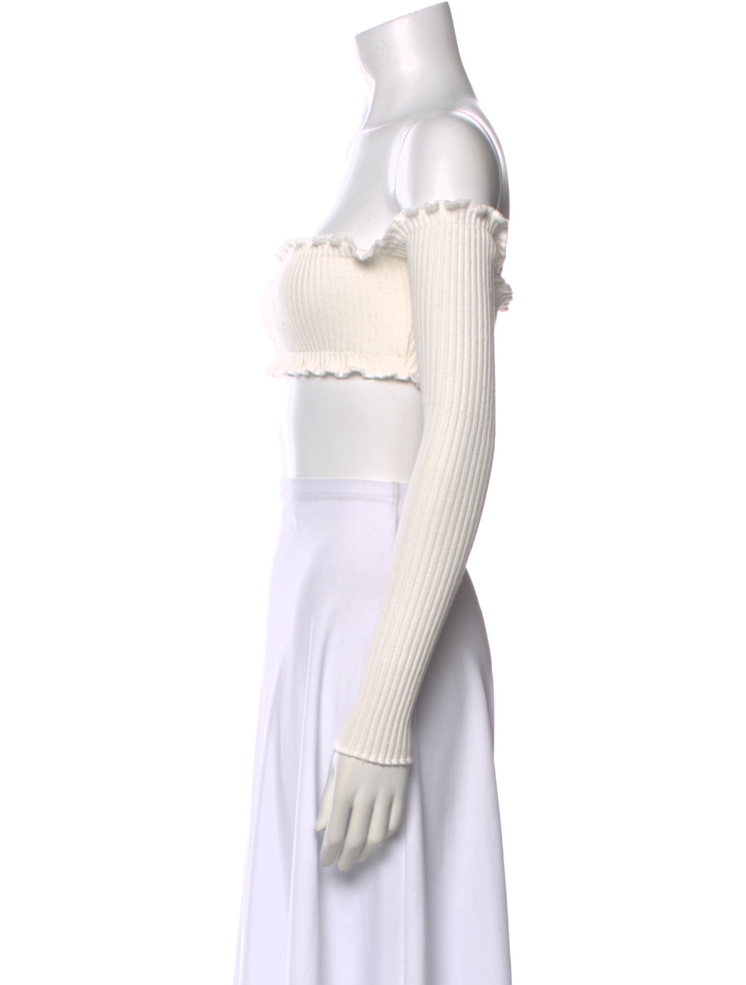 Are You Am I Off-The-Shoulder Long Sleeve Crop Top